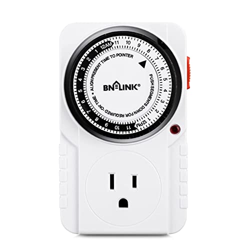 BN-LINK 24 Hour Plug-in Mechanical Timer Grounded for...