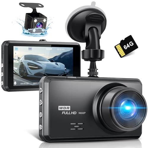 Miden S7 2.5K Dash Cam Front and Rear,64G SD...