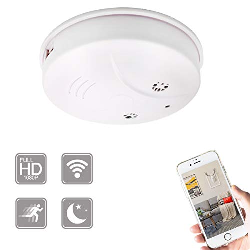 KAMRE WiFi Hidden Spy Camera Smoke Detector with Night Vision and Motion Detection, Nanny Cam Mini...