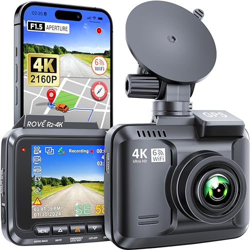 ROVE R2-4K Dash Cam Built-in WiFi GPS Car Dashboard Camera...
