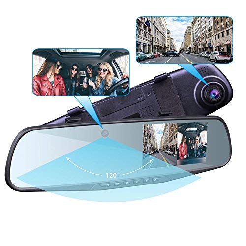 Provision-ISR Hidden Dual Dash Cam, Best Rear View Mirror Camera for Uber Lyft Drivers and HD 1080p...